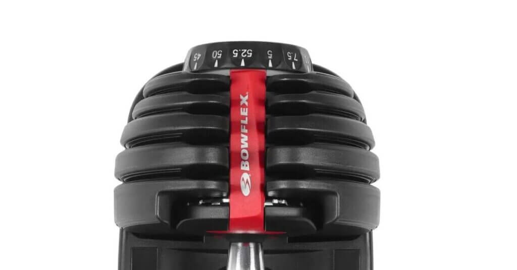 Weight Adjustment feature of Bowflex Dumbbell